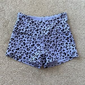 Ryder wear purple leopard print hot shorts ruched booty small high rise